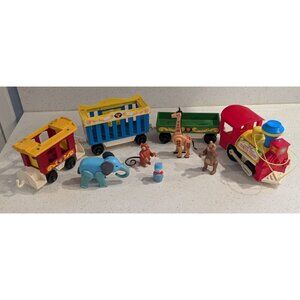 Vintage Fisher Price Little People Play Family Circus Train #991 9 Pieces